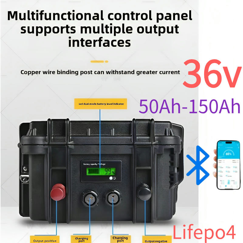 Lifepo4 Battery 36V 100Ah - Waterdichte 36V LiFePO4 Lithium Batterijpakket 100Ah