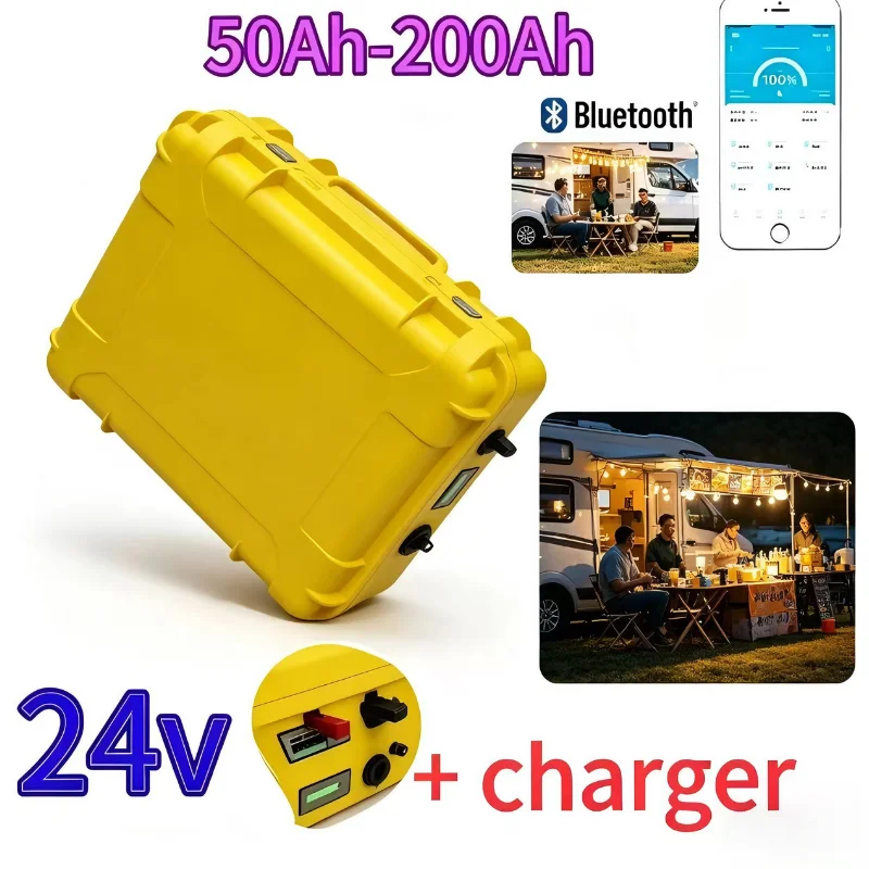 Lifepo4 Battery 24V 100Ah Trolling Motor - Waterdichte 24V Lithium Batterij Lifepo4 50Ah-200Ah