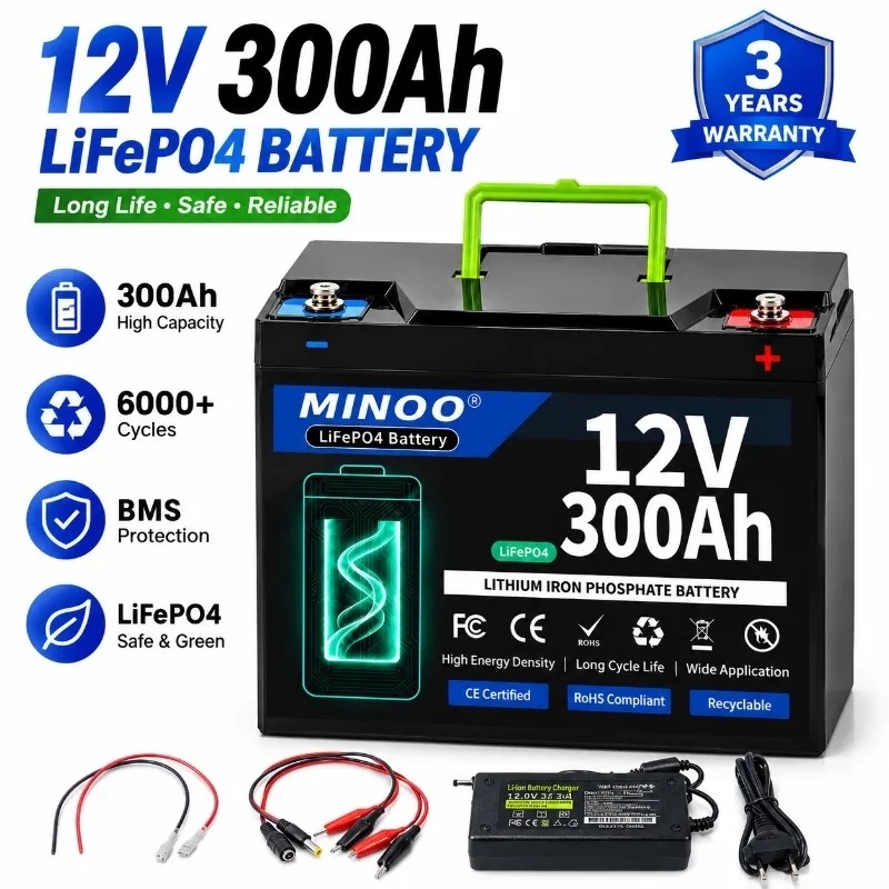 Lifepo4 12V 300Ah Deep Cycle - 12V 300Ah Lithium LiFePO4-batterij met ingebouwde