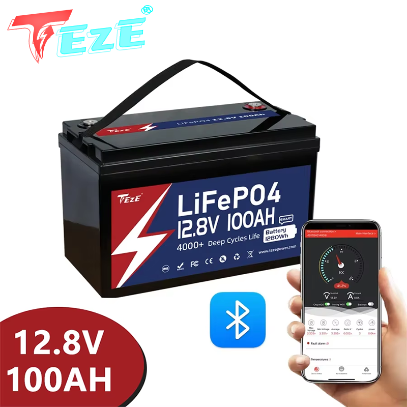 12V 100Ah Lifepo4 Bluetooth Bms - 8000 Cyclus 12V 24V Lifepo4 Batterij