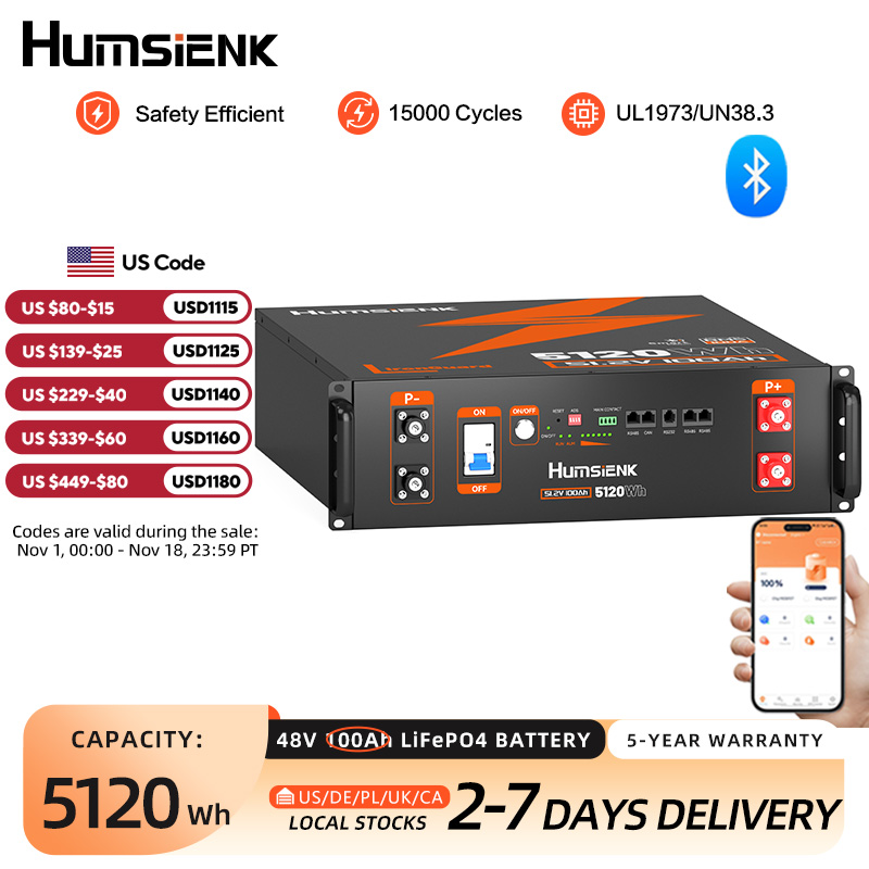 Lifepo4 48V 100Ah Server Rack - Humsienk 48V 100AH Server Rack LiFePO4
