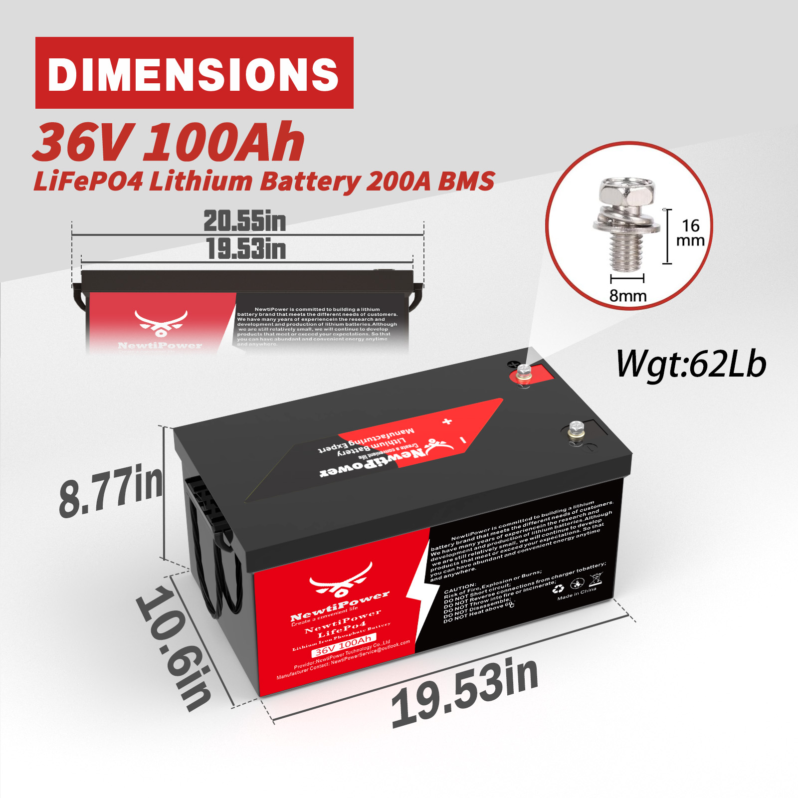 Lifepo4 Battery 36V 100Ah - 36V 100Ah LiFePO4 Lithium-batterij 200A BMS,