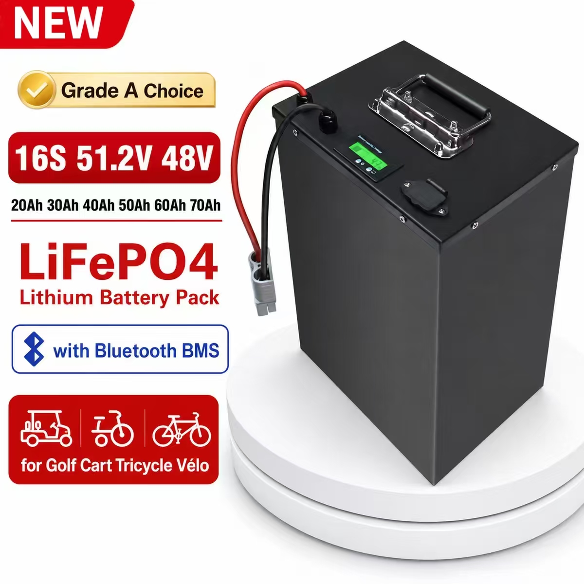 Lifepo4 48V 50Ah Golf Cart - 16S 51.2V 48V 20Ah 30Ah 40Ah