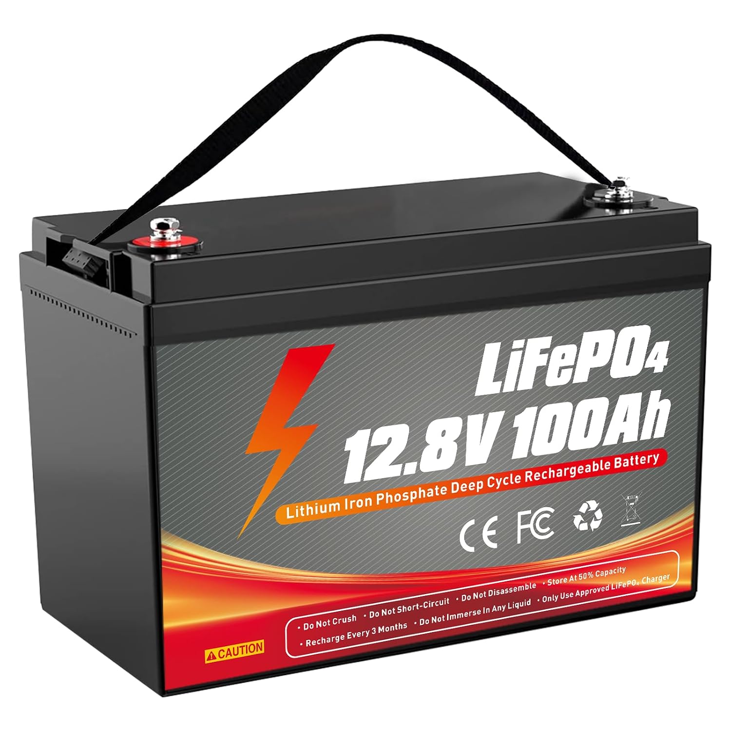 Lifepo4 Battery 12V 100Ah - 12V 100Ah LiFePO4-batterij met 100A BMS,
