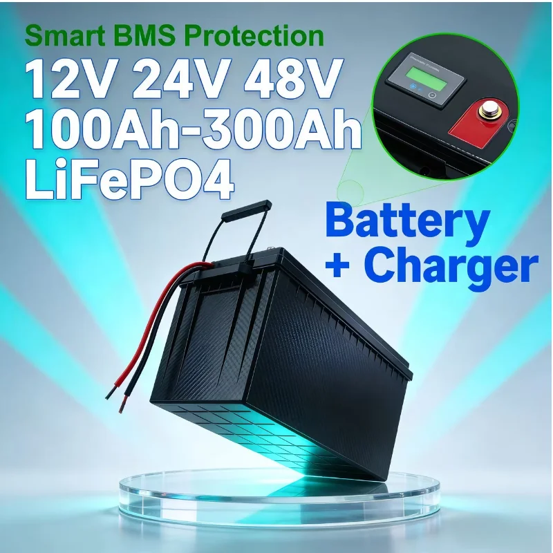 Lifepo4 12V 300Ah Deep Cycle - 12V/24V/48V 100Ah-400Ah LiFePO4 lithium-ijzerfosfaatbatterij | 5000+
