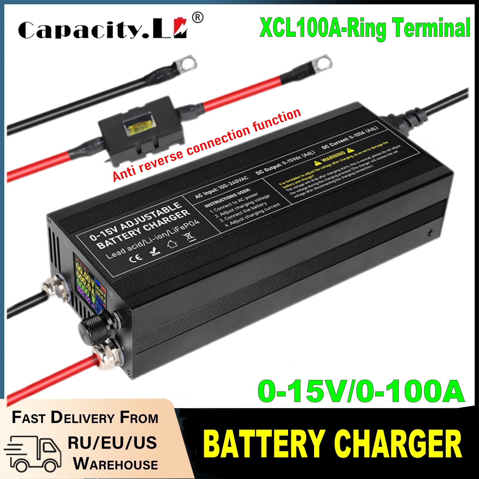 60A100A CC CV verstelbare batt - Lifepo4 Charger 48V 20A recensie en prijs