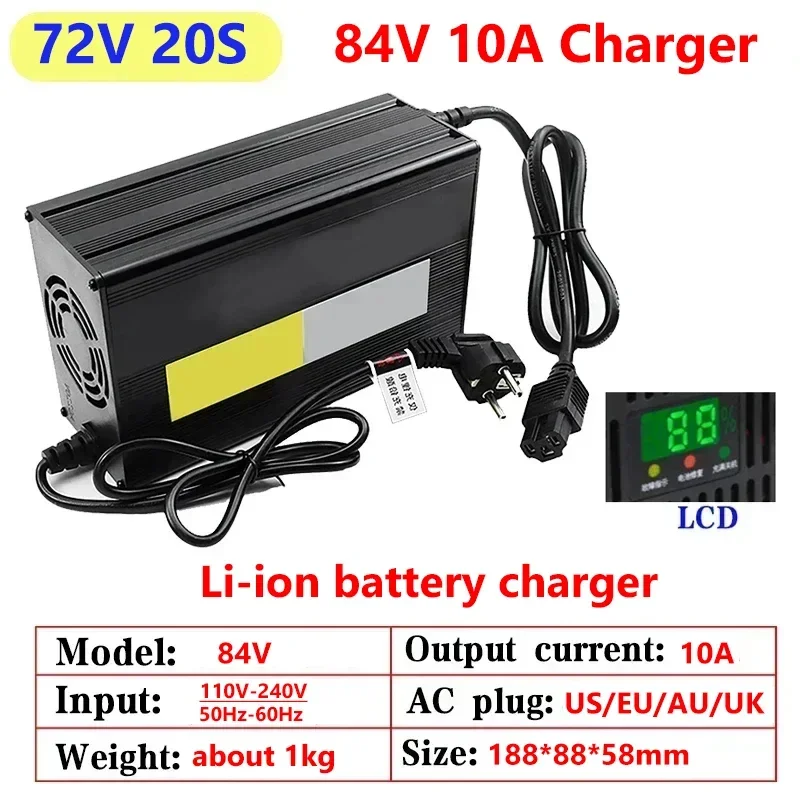 10a 48V 60V 72V Lithium Batter - Lifepo4 Charger 48V 20A recensie en prijs