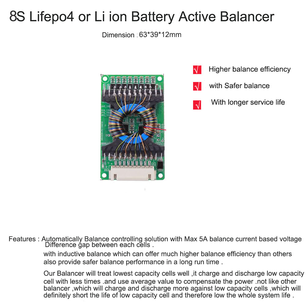 12V 36V 48V 60V 72V LifePo4 of - Battery Balancer 4S 12V Active Equalizer recensie en prijs