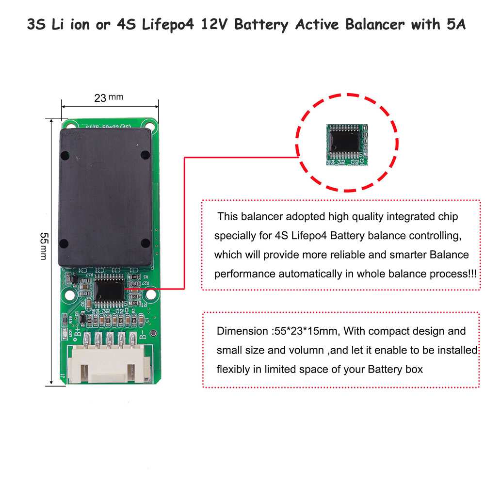Batterij actieve batterijbalan - Battery Balancer 4S 12V Active Equalizer recensie en prijs