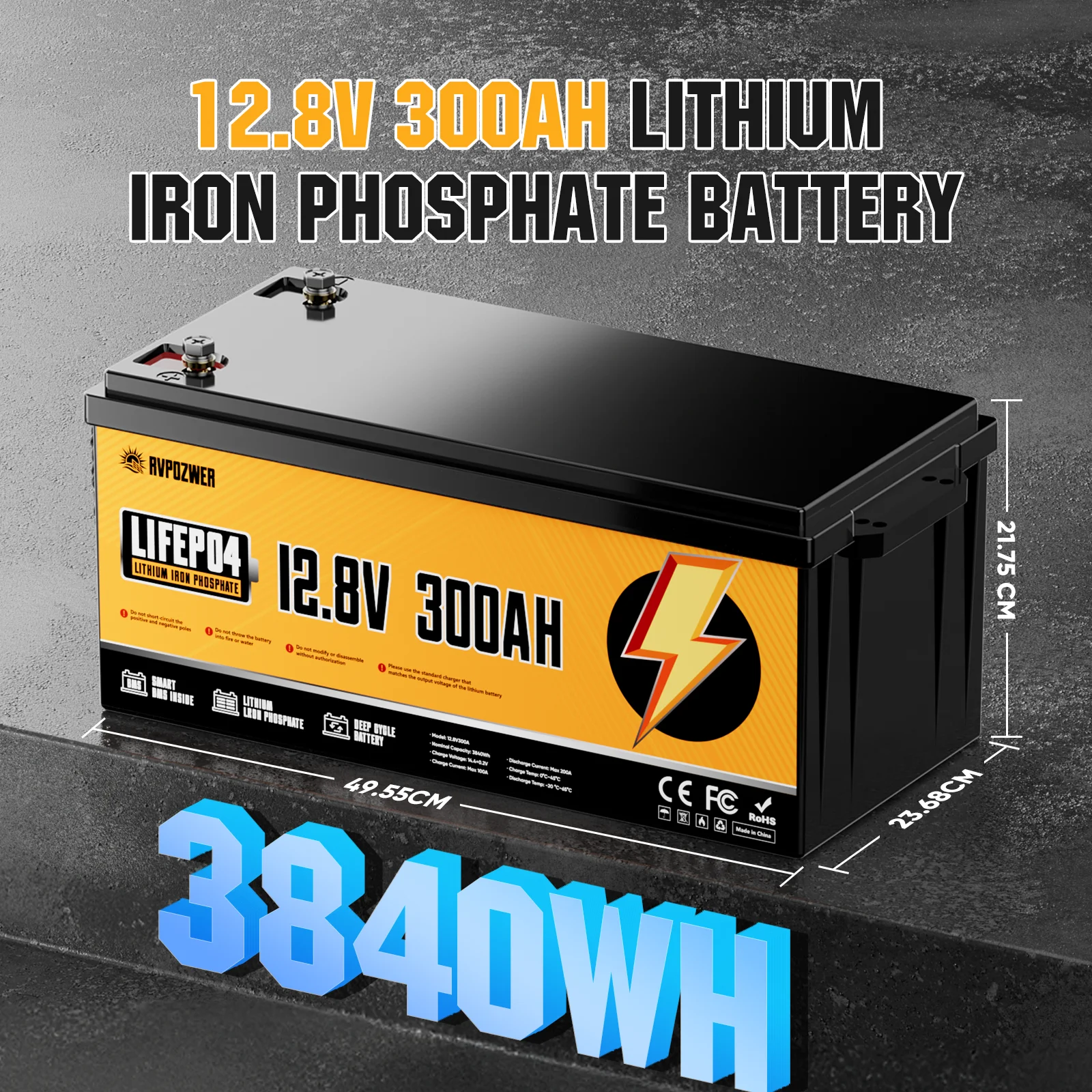 RVPOZWER 12V 300Ah 3840Wh Lith - Lifepo4 12V 300Ah Deep Cycle recensie en prijs