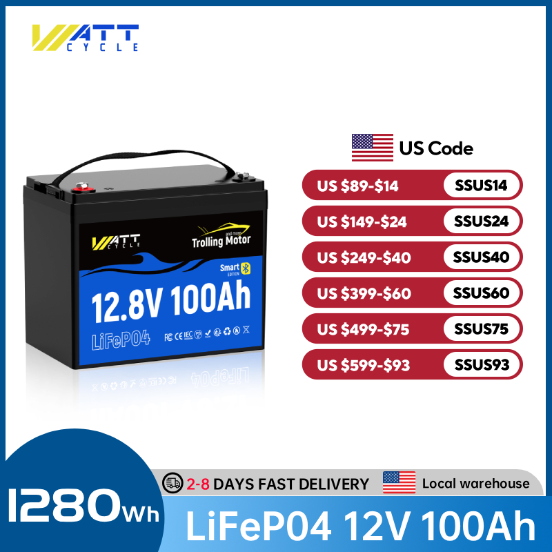Wattcycle 12.8V 100Ah 120A BMS - 12V 100Ah Lifepo4 Bluetooth Bms recensie en prijs