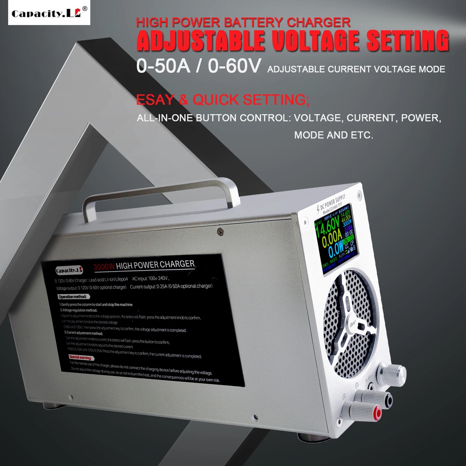 Verstelbare stroom/spanning sn - Lifepo4 Charger 48V 20A recensie en prijs