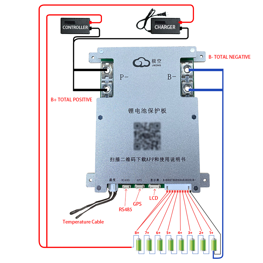JK BMS 200A JK-B2A8S20P JKBMS  - Lifepo4 Battery 24V 200Ah recensie en prijs