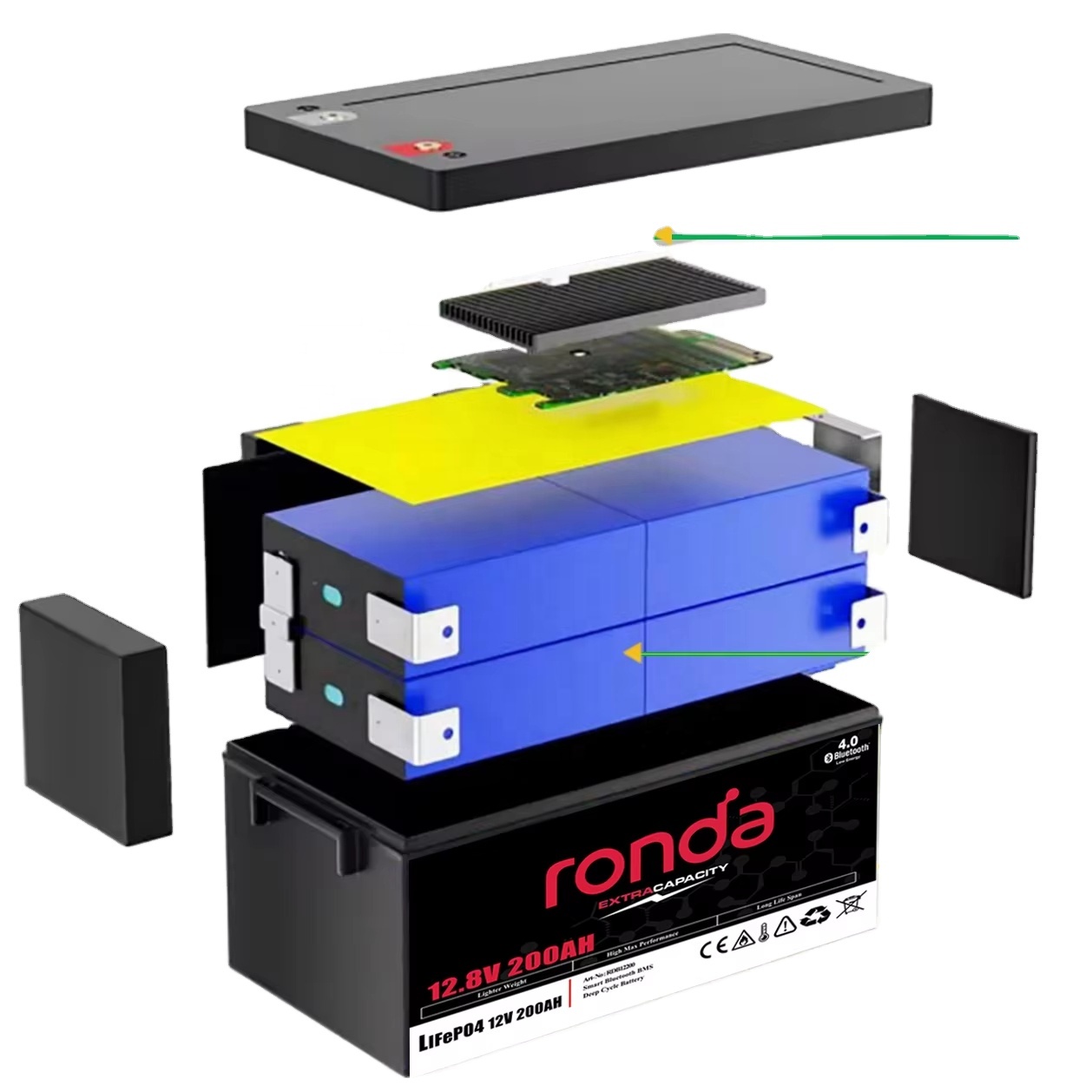 CE 24V 25.6V Ronda Grote Capac - Lifepo4 Battery 24V 200Ah recensie en prijs