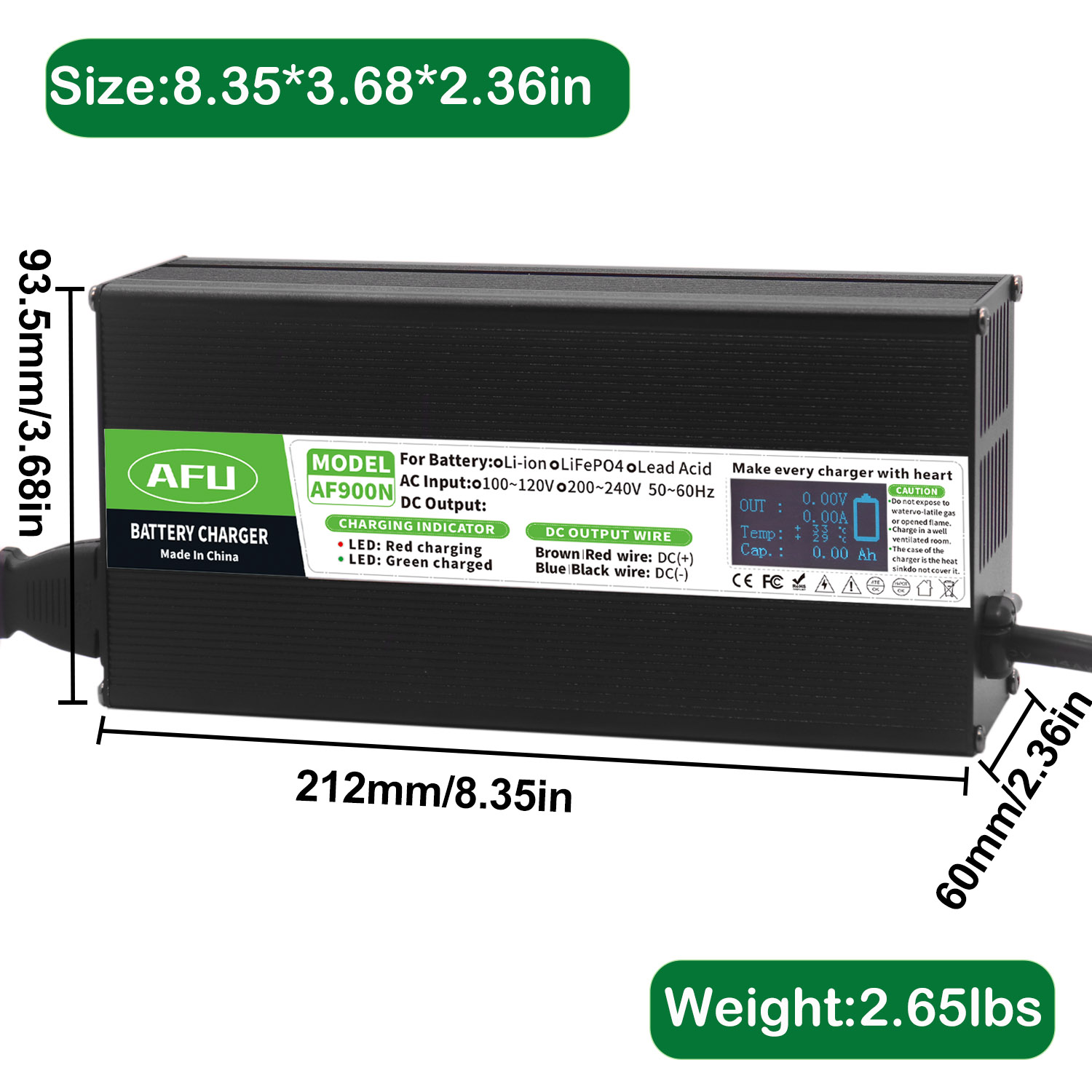 58.4V 15A LiFePO4 Batterijlade - Lifepo4 Charger 48V 20A recensie en prijs
