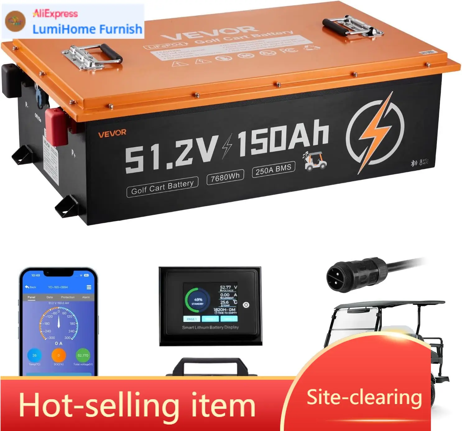 48V (51.2V) 150AH Lithium Golf - Lifepo4 Charger 48V 20A recensie en prijs