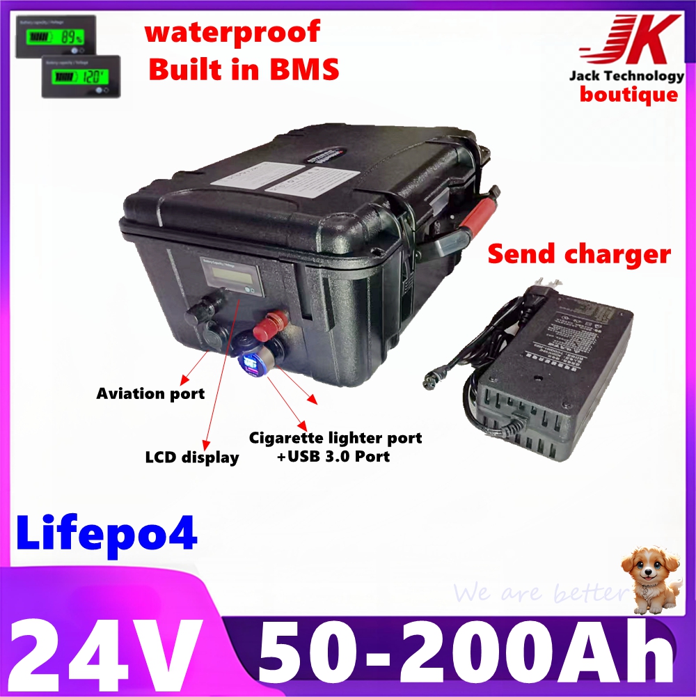Waterdichte 24V 50Ah 80Ah 100A - Lifepo4 Battery 24V 100Ah Trolling Motor recensie en prijs